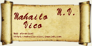 Mahailo Vico vizit kartica